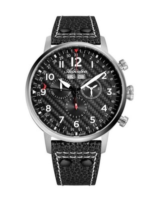 ADRIATICA Men Casual Watch Classic Dress Black Dial Waterproof Swiss Chronograph