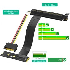 M.2 NGFF Key M to PCI-E 16X Graphics Card Riser NVMe 16X Left Angle Cable