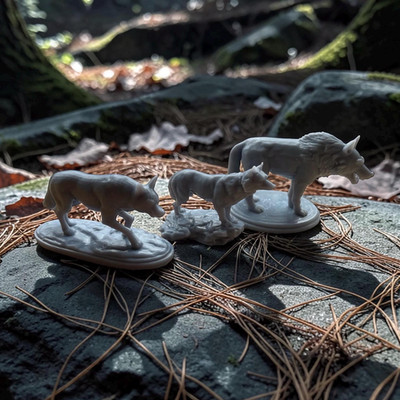 TTRPG Tabletop Wild Wolf Miniatur Dungeons and Dragons Rollenspiel
