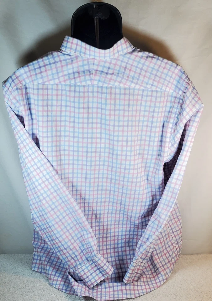 Penguin de MunsingWear Heritage Calce Ajustado Botones Rosa Cuadros 17 1/2 34-35 Foto 2 de 4