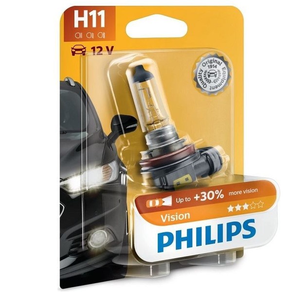 Philips H11 Vision 12V Scheinwerferlampe PGJ19-2 12362PRB1 Single-image