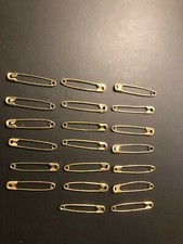 Vintage "JUMBO BRASS COATED STEEL SAFETY PINS" Set of 20 by Sterling