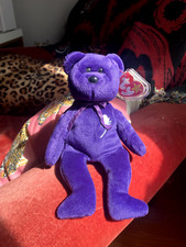 Ty Beanie Baby 💎PRINCESS the Diana Bear from 1997 🔥 RARE & RETIRED! 🔥MINT! 🐻