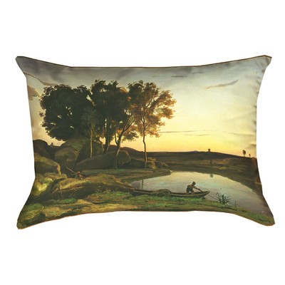 ArtVerse Katsushika Hokusai 20 x 20 Outdoor Pillows /& Cushions UV Properties Waterproof and Mildew Proof Japanese Bridge in Green and Peach Pillow
