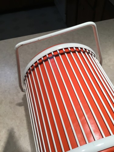 Unikat Vintage MCM Orange Vinyl & Metallkäfig Kunststoff Retro 60er oder 70er Eiskübel - Bild 15 von 15