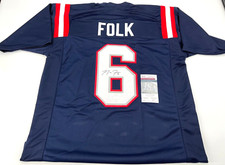 NICK FOLK NEW ENGLAND PATRIOTS SIGNED CUSTOM STITCHED JERSEY JSA WITNESS COA