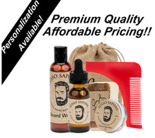 Beard Grooming Kit - Beard Oil - Balm - Beard Wash - Soap - Beard Shaping Comb