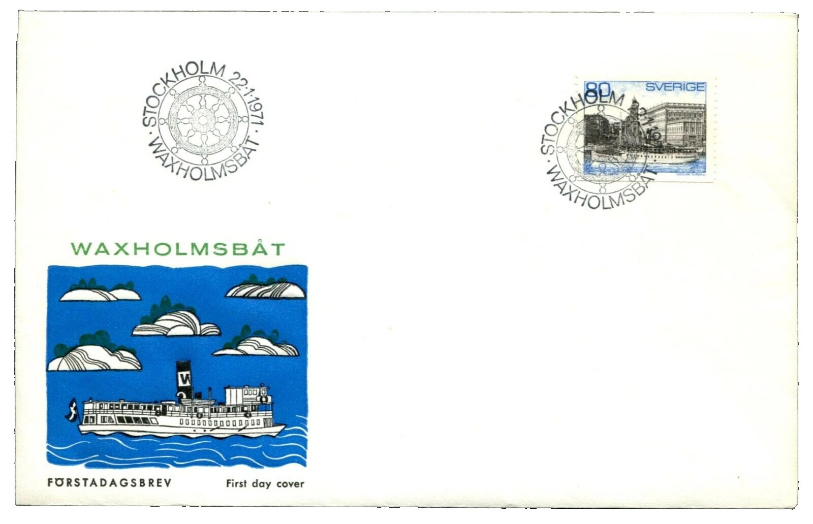 First Day of Issue Ships, Boats Swedish Stamps