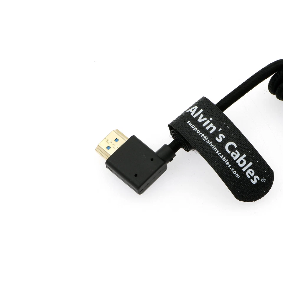  8K 2.1 HDMI High Speed Braided Coiled Cable Straight to Right Angle for Atomos  - Image 2 of 3