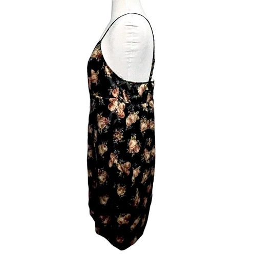 Vestido sin Mangas Floral Wallflower Talla XL Negro Melocotón Flores Correas Suave - Imagen 2 de 11