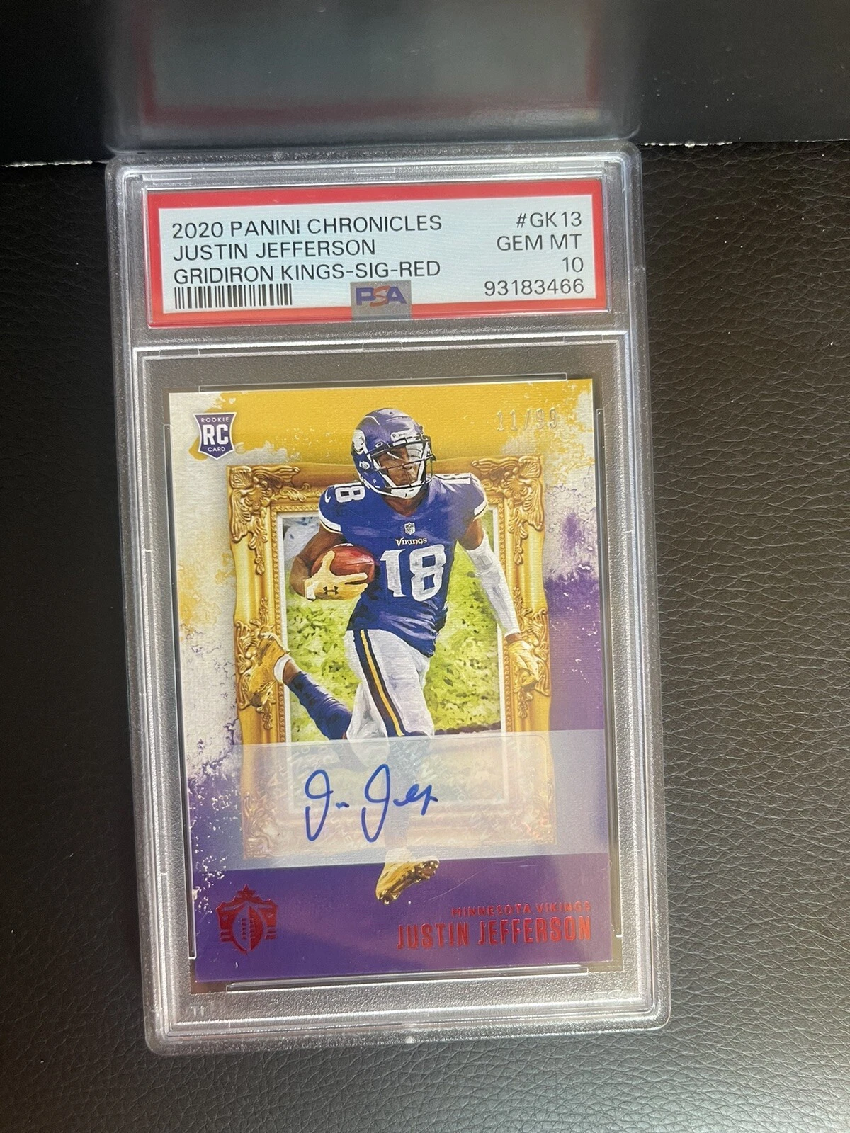 Justin Jefferson Panini Chronicles Gridiron Kings #GK13 Signature