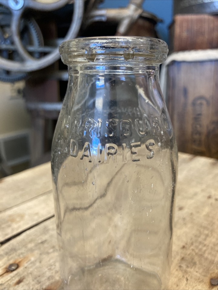 Vintage Half Pint Milk Bottle Harrisburg Dairies Pennsylvania eBay