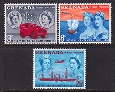 Granada 1961 Postal - Sello Centenario Completo Como Nuevo MNH Set SG 208-210