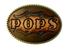 Large Leather Belt Buckle, Custom Tooled Name Initials MADE to ORDER, 7 Letters