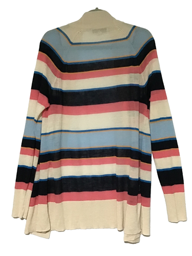 Cárdigan Suéter Loft Mujer Grande Rayas Bloques de Color Multicolor Oficina Viaje - Imagen 4 de 12