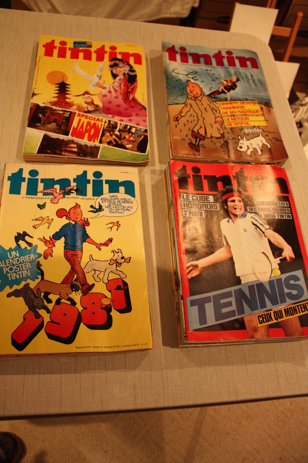 Journal Hebdomadaire Super-Jeunes TINTIN 1981 no. 1 à 52 année complète