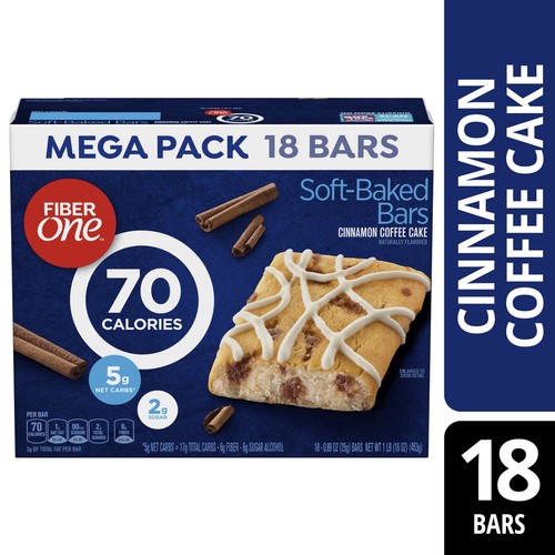 Fiber One 70 Calorie SoftBaked Bars, Cinnamon Coffee Cake, 18 ct eBay