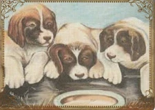 Modern Wide Linen Dogs P13 Sweet Puppies Swap Playing Card