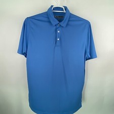 Pebble Beach Golf Polo Shirt Mens Size L Dry-Luxe Performance Cornflower Blue