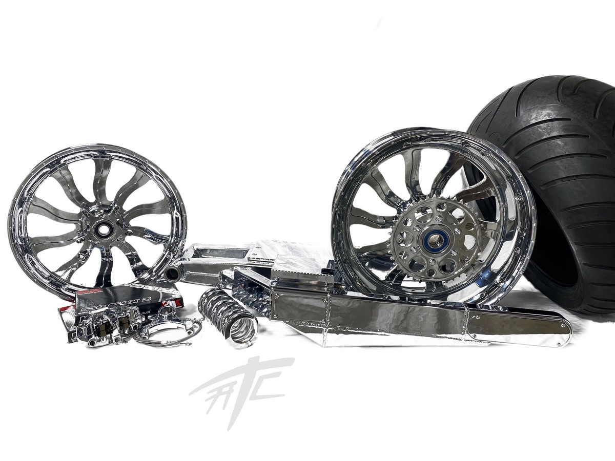 NINJA 330 CHROME FAT TIRE KIT CHROME INFERNO WHEELS 12-20 KAWASAKI