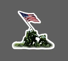 Flag Raise Sticker Iwo Jima USA Waterproof War Warriors Troops Gift NEW