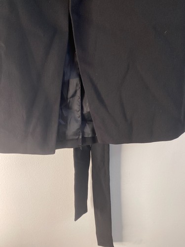 H&M Blazer Jacket Womens Size 12 Black Lapel Long Sleeve Pockets Tie Back Work - Picture 7 of 12