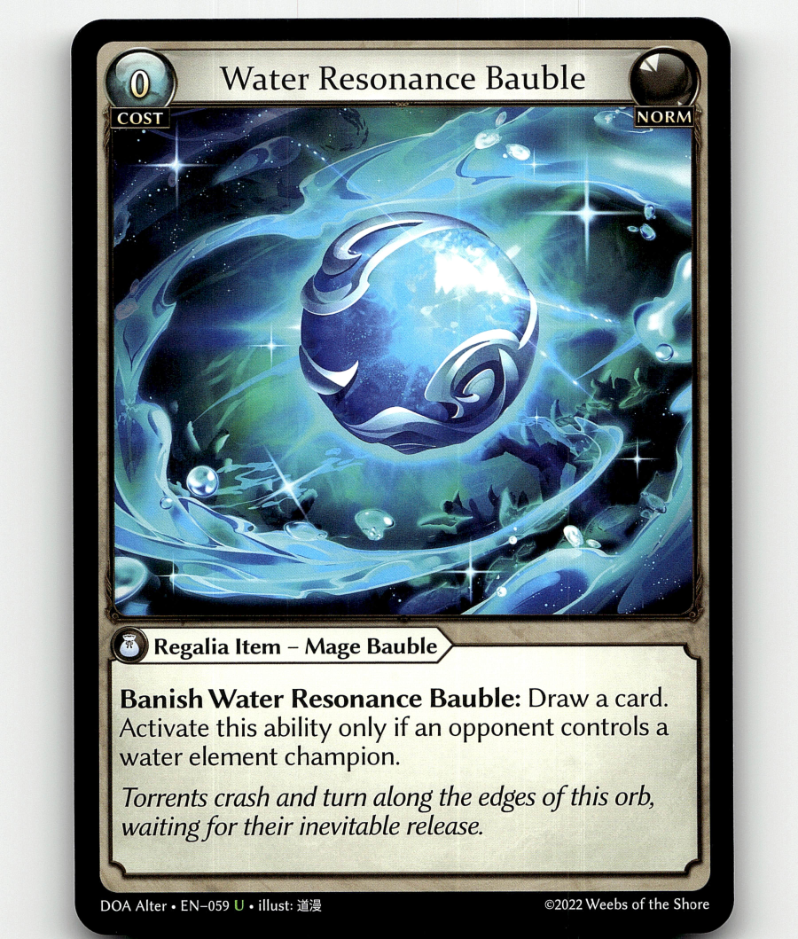Grand Archive TCG Water Resonance Bauble Dawn of Ashes Alter Ed