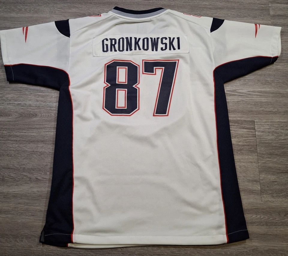 Nike New England Patriots 87 Rob Gronkowski On Field jersey youth White XL 18/20 Foto 2 de 4