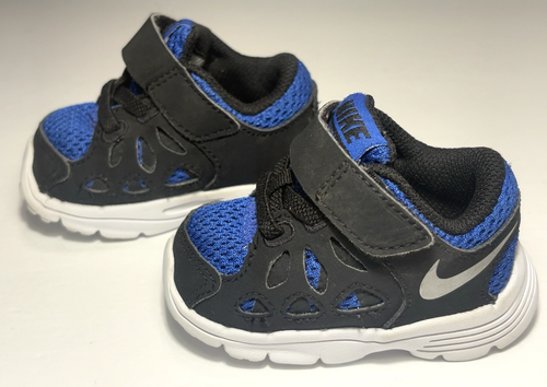 Nike Black Blue Shoes Sneakers Baby Infant Size 2C - Picture 2 of 9