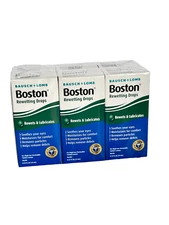 Bausch + Lomb Boston Contact Lens Rewetting Drops 0.33 Fl. Oz. - Lot of 6- 8/26
