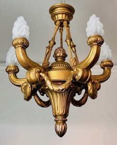 Empire Decken-Lampe, Holz geschnitzt und vergoldet, Klassik | eBay