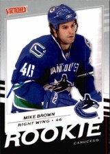 Mike Brown Signed Auto 2008-09 Upper Deck Victory Rookie card Vancouver Canucks. rookie card picture