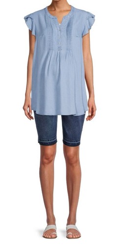 Gr. XXL (20) Umstandsjeans Shorts mit durchgehendem Einsatz Medium Wash Denim bequem - Bild 5 von 5