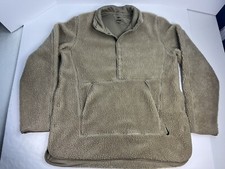 Nike Yoga Sherpa Therma-Fit Men  s Size Med Tan Fleece 1/2 Snap Training Pullover