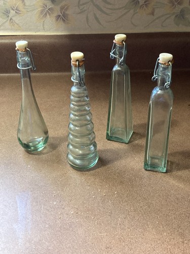 4 - Bolas Spanish Green Glass Bottles With Swung Top. Only $5 Each