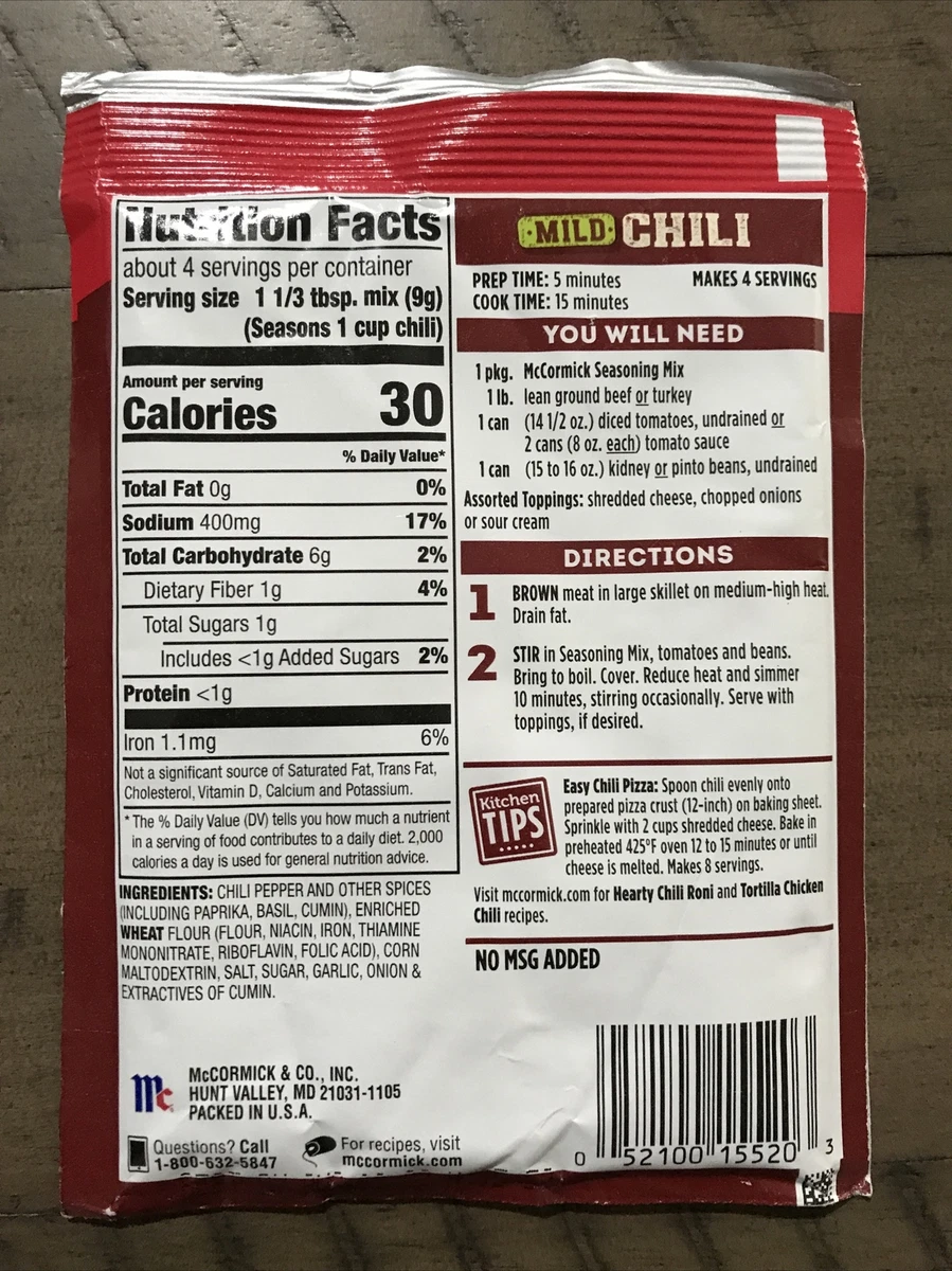 Mccormick sale chili seasoning