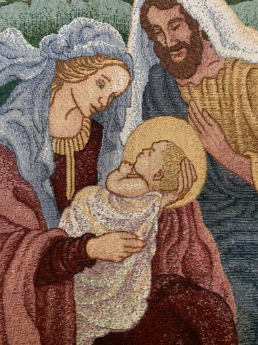 American Weavers Holy Family A Child Is Born Mary Joseph Jesus Throw Blanket USA - Picture 6 of 9