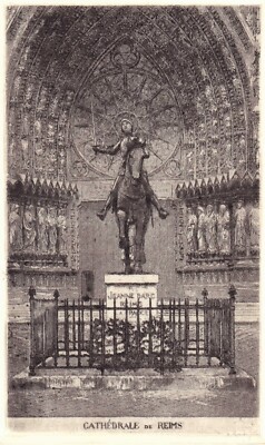 Engraving Jeanne D'Arc in Reims Cathedral,aquaforte,press reprint/original plate