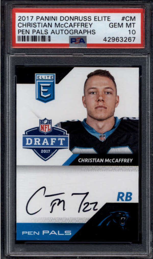 Christian McCaffrey Panini Donruss Elite Pen Pals Autographs #CM Base