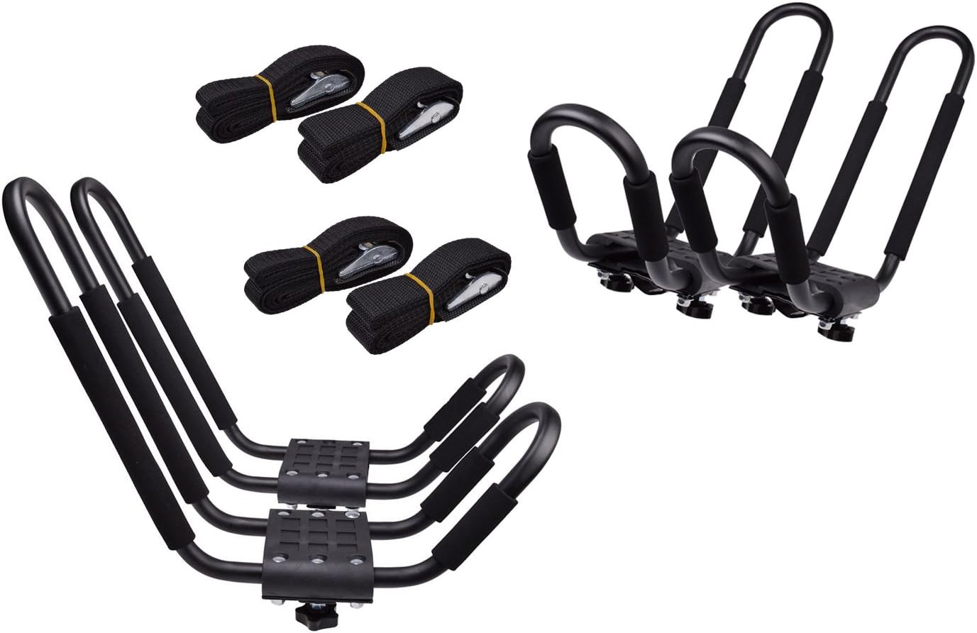 Kayak Roof Racks for 2 Kayaks - Dual Universal Fit Carriers Include Two Sets of 