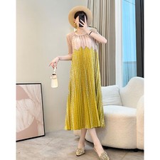 Short-sleeved Dress Summer Mother Dress Large Size Womens Loose Fit Crew Neck