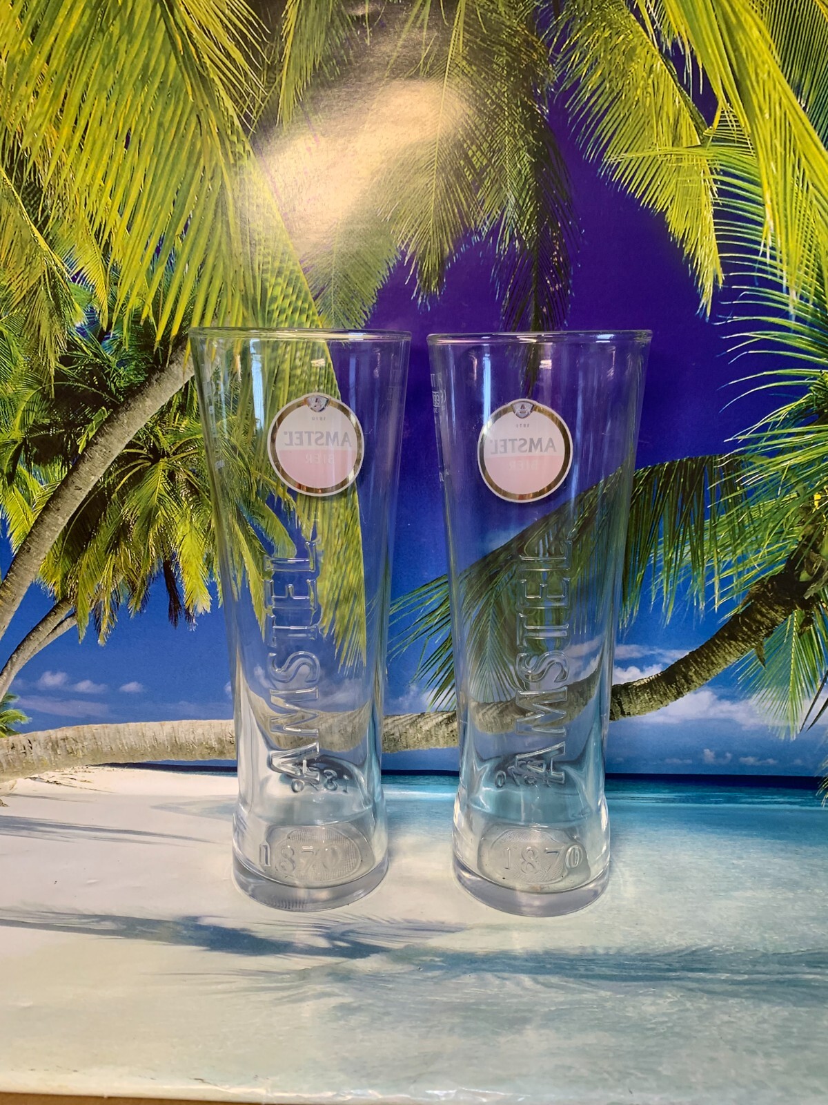 2 X Amstel Pint Glasses eBay