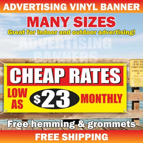 CHEAP RATES Advertising Banner Vinyl Mesh Sign Price Big Deal Sale Discount Save