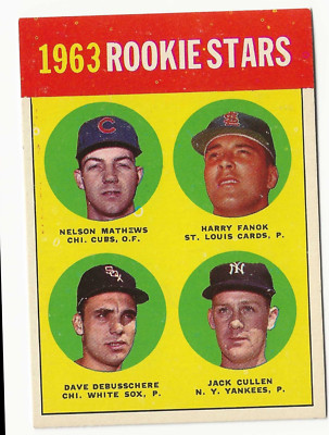 1963 Topps - Rookie Stars #54 Nelson Mathews, Jack Cullen, Dave DeBusschere (RC)