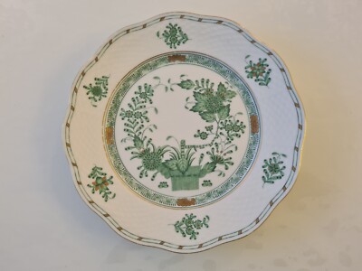 Herend Indianer Korb grün Salatteller D: 20 cm / 8 Zoll