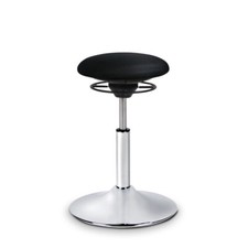 Balimo Bewegungshocker Sitztrainer Hocker Silber gebürstet Bezug Schwarz