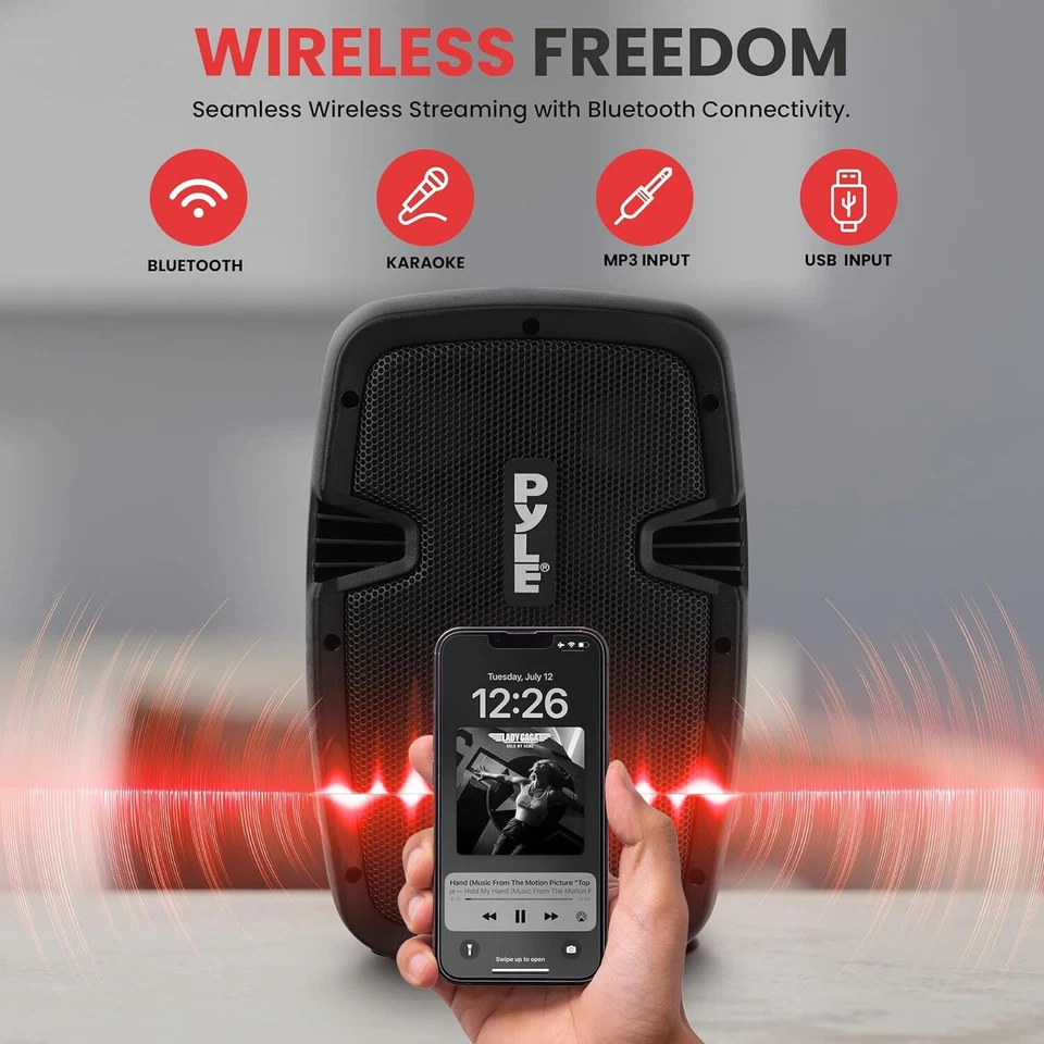 Pyle PPHP849KT Black Active&Passive BT LoudspeakersKit with 8"Speakers(Open Box) - Image 3 of 4