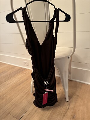 Beginning Boutique Dress Open Back Brown Size 0 | eBay
