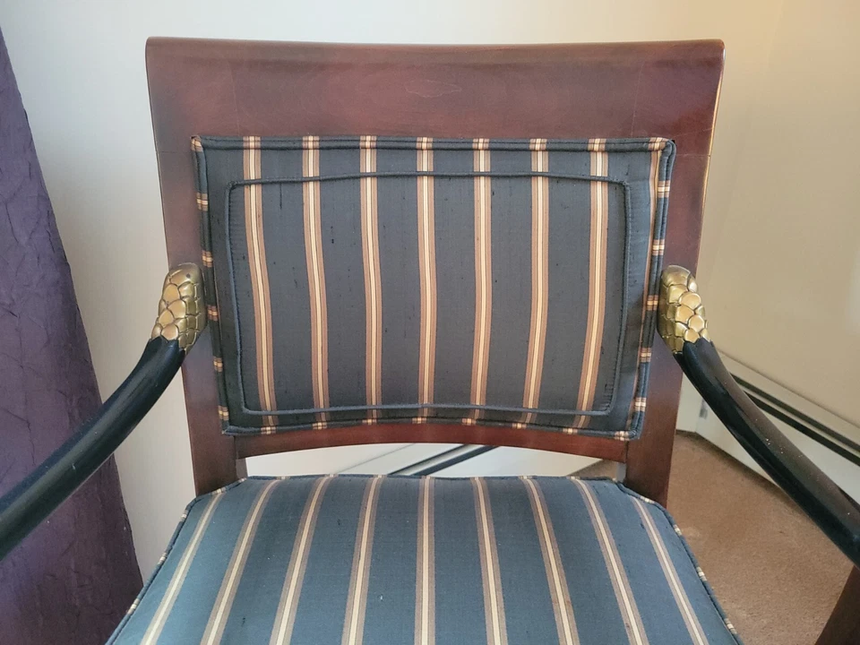 Juego 2 Sillas Ethan Allen Pez Delfín Período Neoclásico Koi Luis XV Par Foto 2 de 4