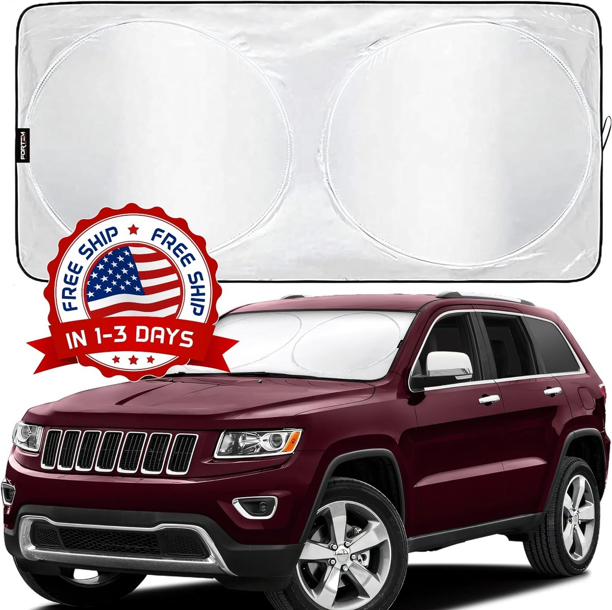 Parasol Para Parabrisas De Coche - Protección UV, Tamaño 76x140 Cm, Material Burbuja Aluminio, Fácil Instalación